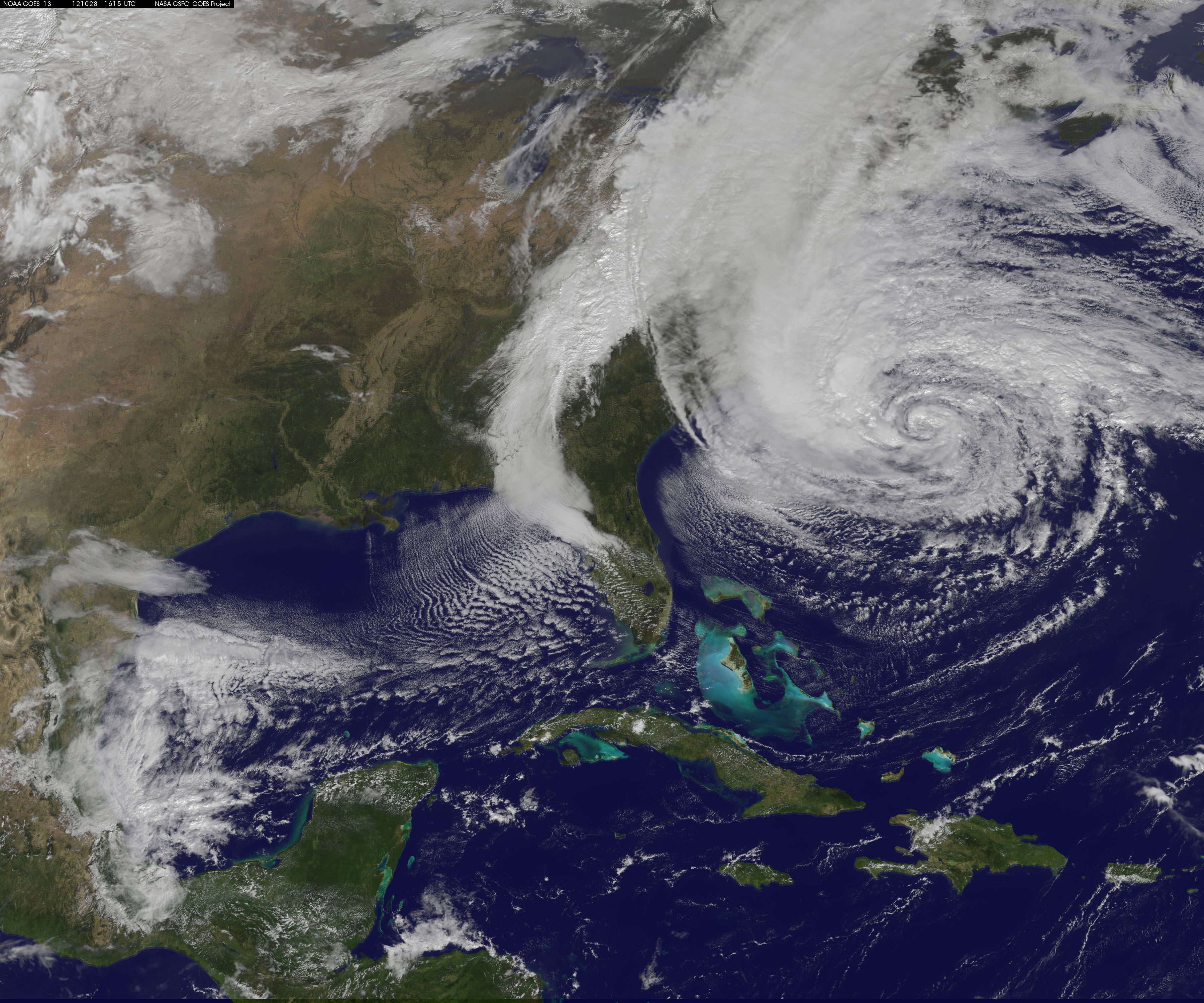NASA GOES-13 Satellite Image Of Hurricane Sandy